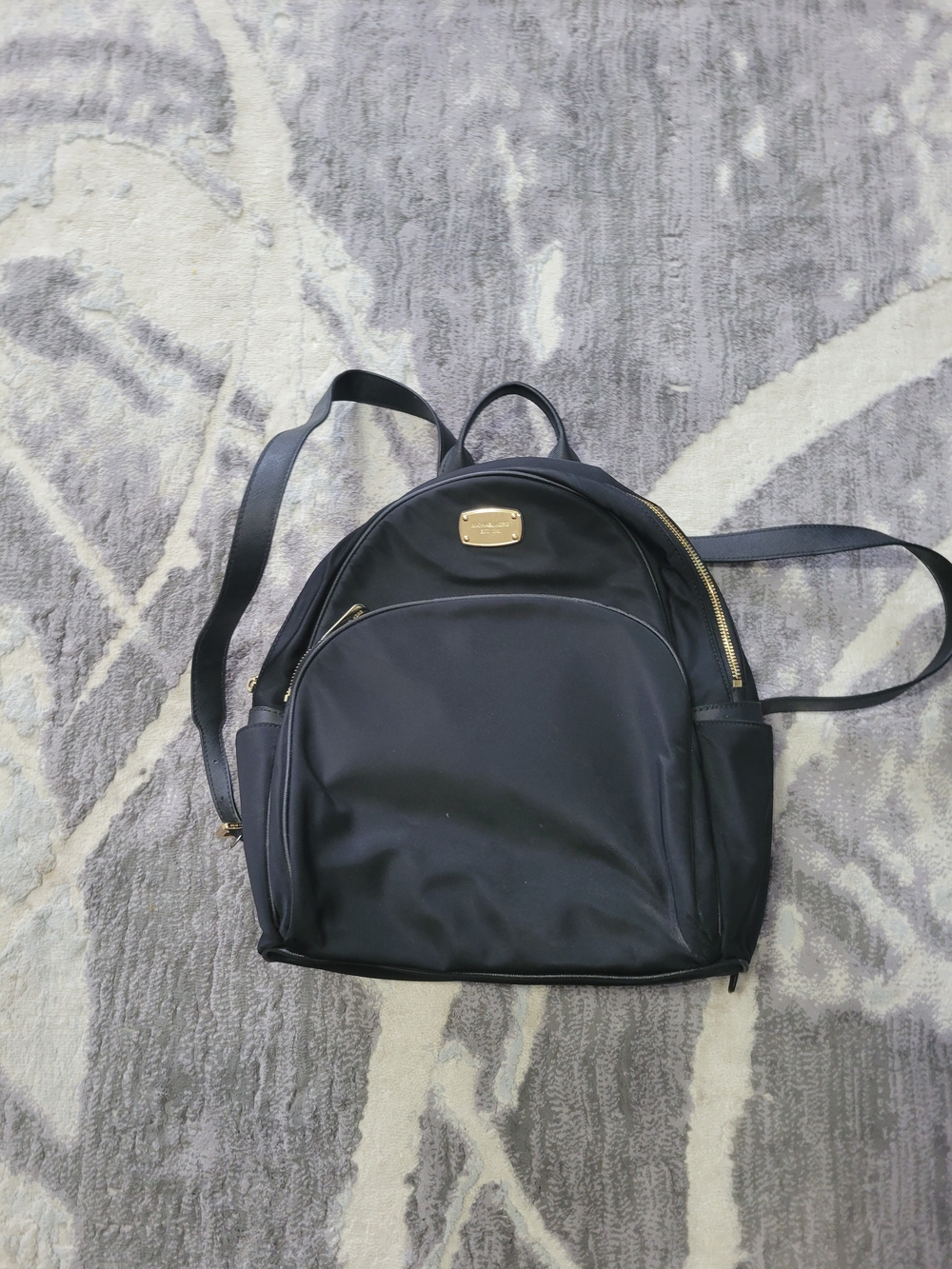 Michael Kors Black Nylon Backpack with Gold Hardware